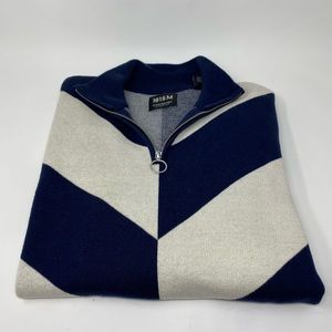 Scotch & Soda 3/4 Zip Sweater | Medium | Zig-Zag Pattern | 1815 M Collection